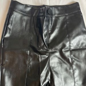 High rise faux leather pants